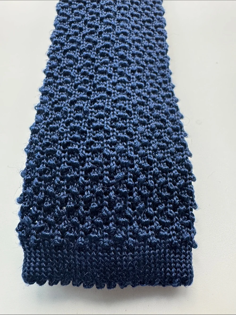 J.Crew Navy 100% Silk Knit Tie 2” Skinny Made in Italy